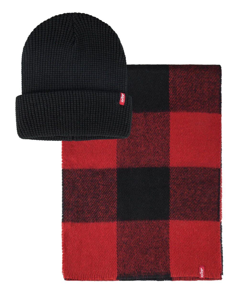 7632 Waffle Beanie + Buffalo Plaid Scarf Boxed